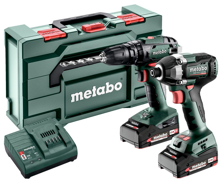 Metabo Accu Combo Set 2.8.5 | SB 18 (Klopboormachine) + SSD 18 LT 200 BL (Slagschroevendraaier) | 18 V | 2x2.0Ah, SC 30 | In x