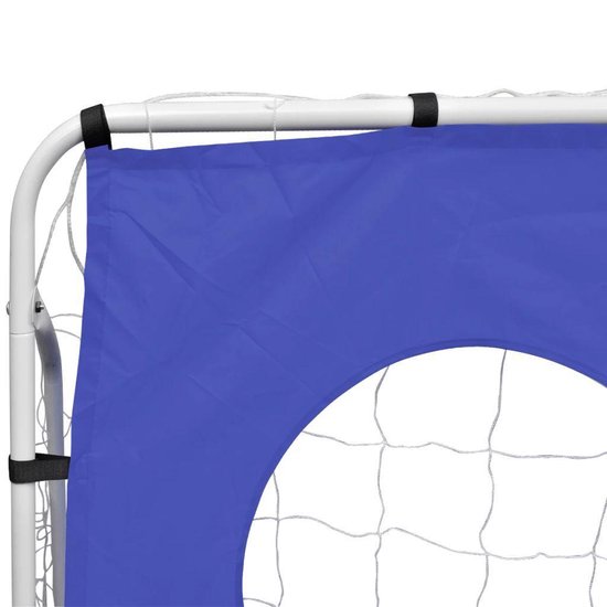Voetbaldoel Met Richtmuur 240 X 92 X 150 Cm - Blauw