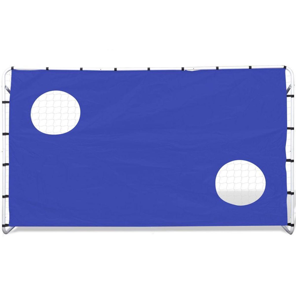 Voetbaldoel Met Richtmuur 240 X 92 X 150 Cm - Blauw