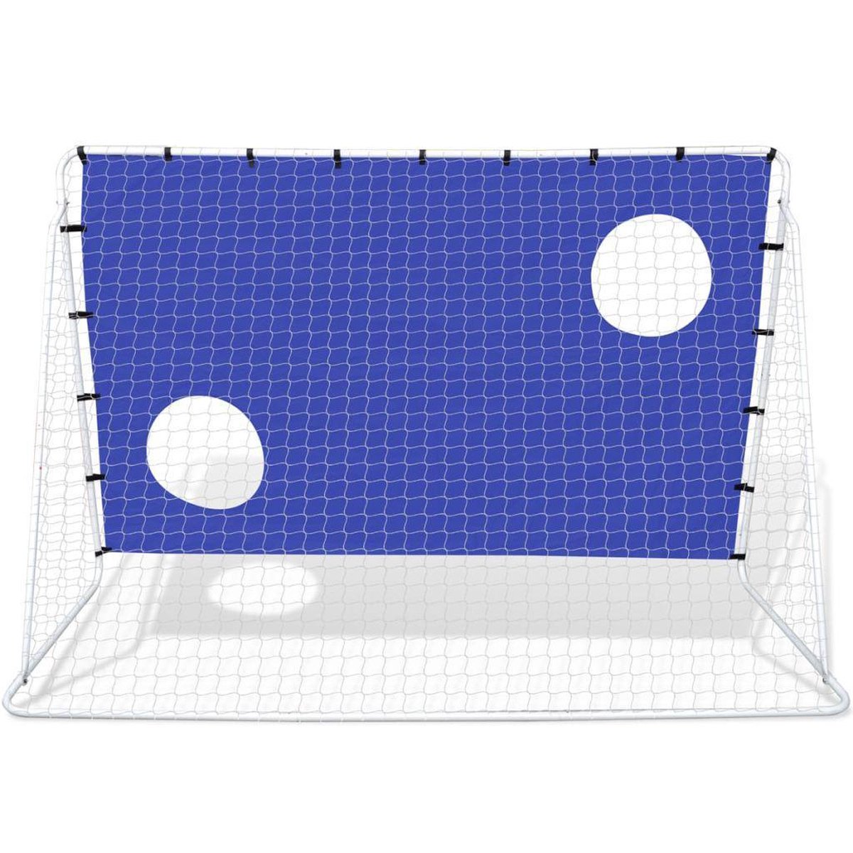 Voetbaldoel Met Richtmuur 240 X 92 X 150 Cm - Blauw