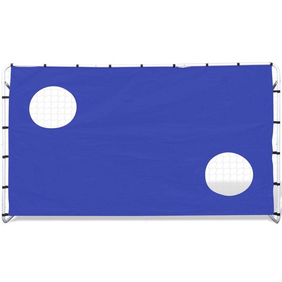 Voetbaldoel Met Richtmuur 240 X 92 X 150 Cm - Blauw