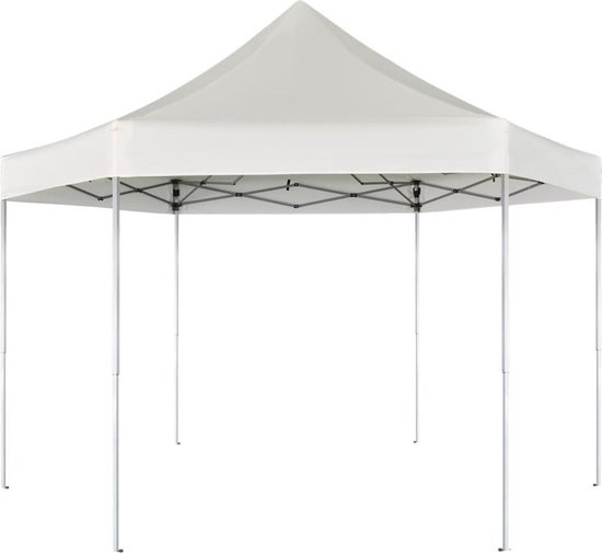 Vidaxl Partytent Pop-up Zeshoekig Inklapbaar 3,6x3,1 M Crèmewit