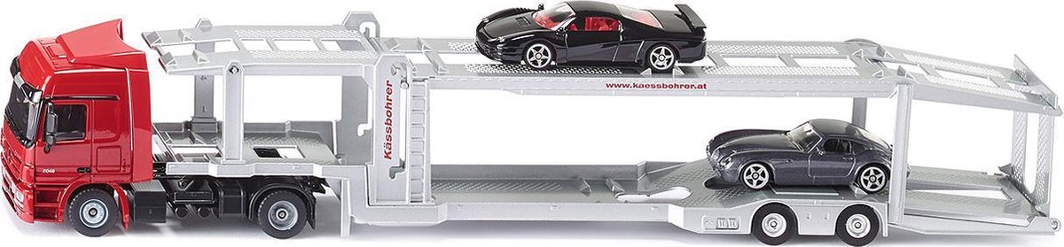 Siku vrachtwagen met transporter en sportwagens rood/zilver (3934) - Grijs