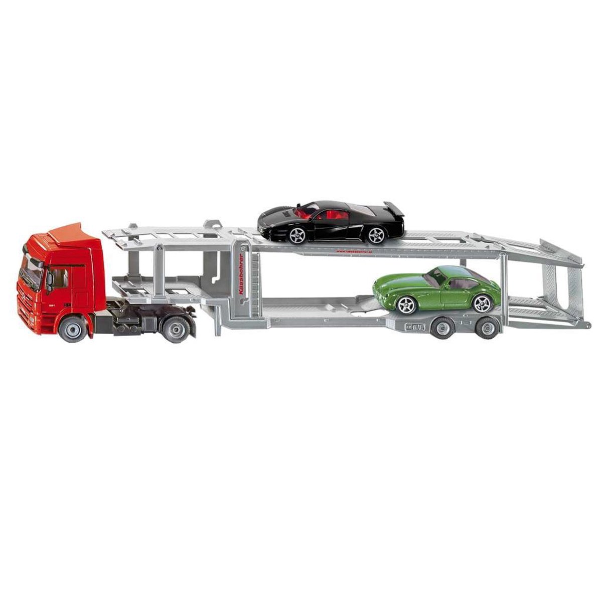 Siku vrachtwagen met transporter en sportwagens rood/zilver (3934) - Grijs