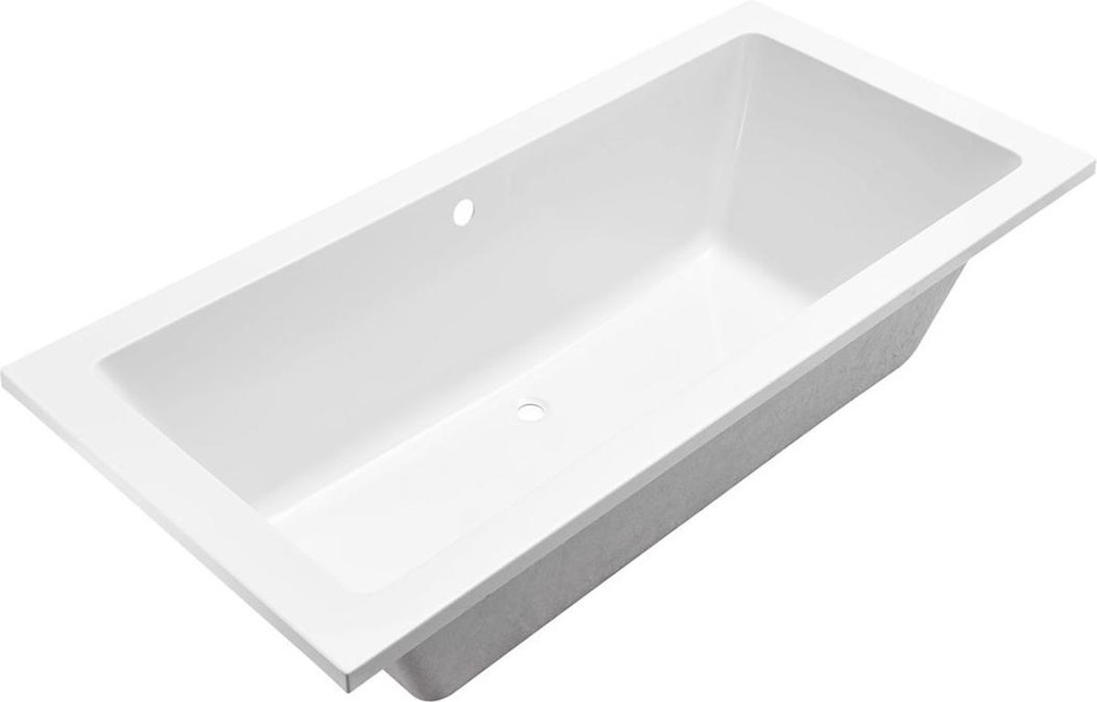 Wiesbaden Santino SQ duo inbouwligbad 180x80x49 cm, mat wit