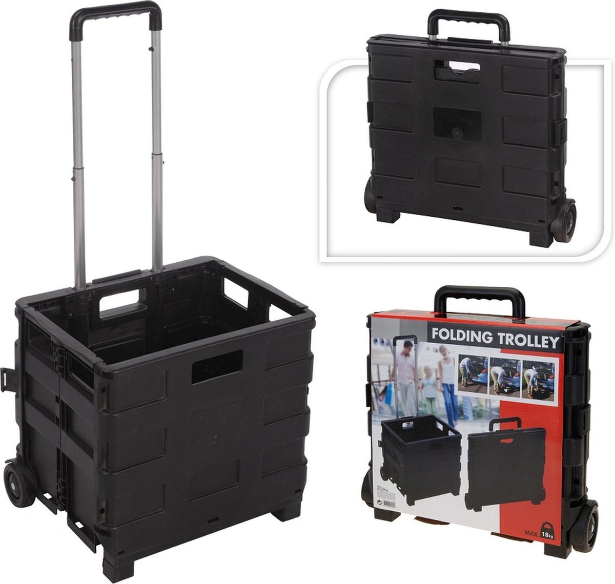 Trolley Met Krat - Zwart