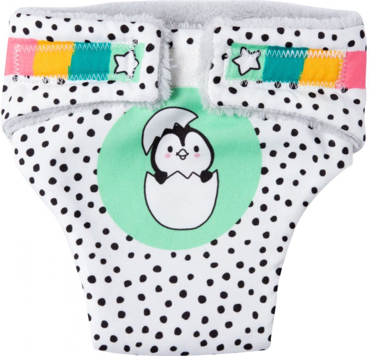 Heless poppenluiers Penguïn Dots junior katoen 28 35 cm wit