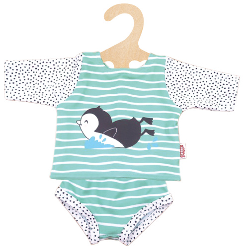 Heless poppenzwemkleding Penguin Dot 35 45 cm mintgroen