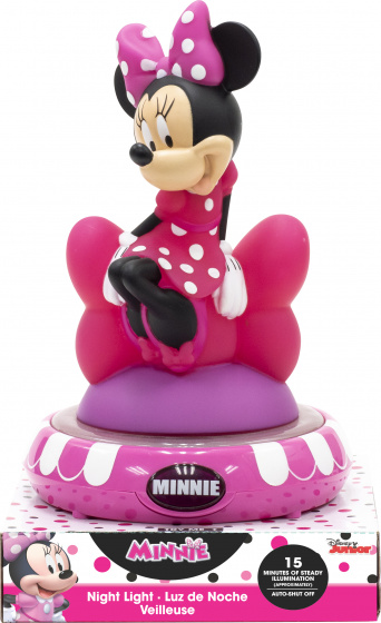 Disney nachtlamp 3D Minnie Mouse led 15 x 13,5 cm/wit - Roze