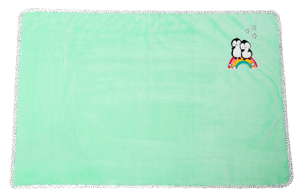 Heless poppendeken Penguin Dots 47 x 70 cm fluweel mintgroen