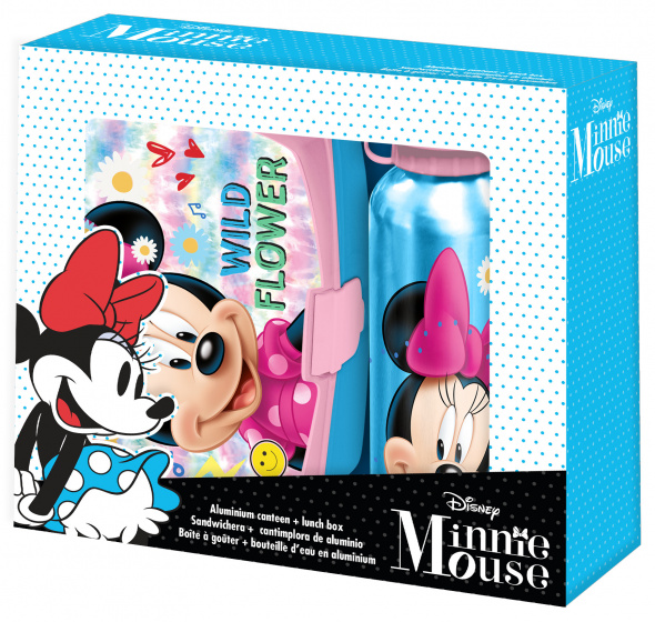 Disney lunchset Minnie Mouse junior aluminium 2 delig - Blauw