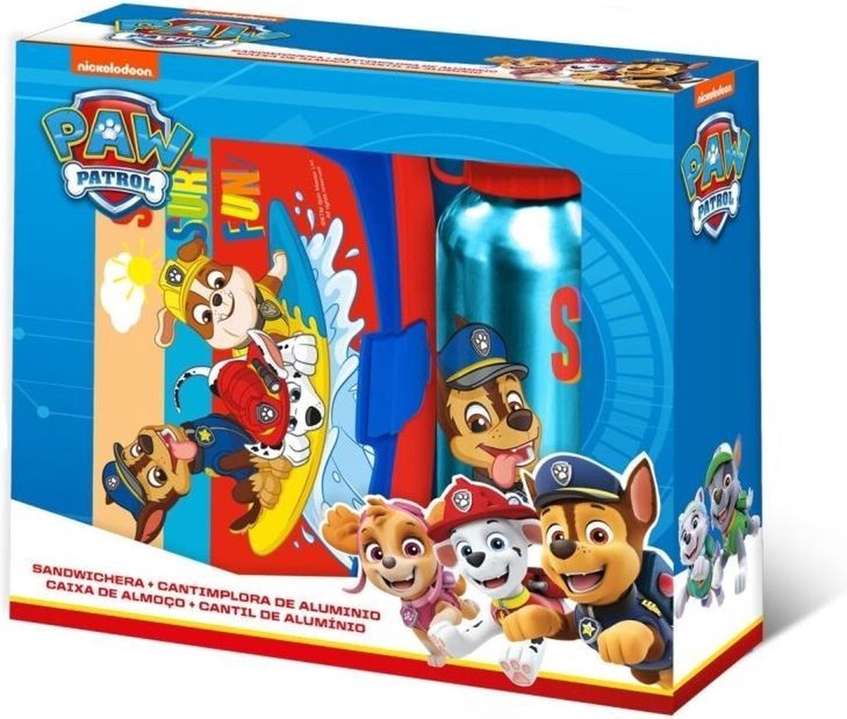 Nickelodeon lunchset Paw Patrol aluminium/rood 2 delig - Blauw