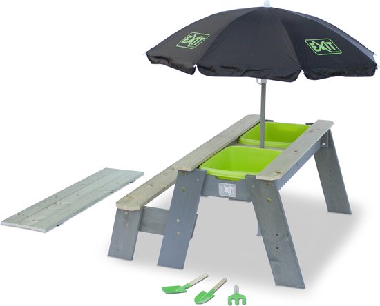 EXIT Toys Aksent Zand- En Watertafel L Deluxe Met Bankje - Grijs