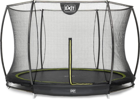 EXIT Toys Silhouette Ground Ingegraven Trampoline Met Veiligheidsnet - 305 Cm - - Zwart