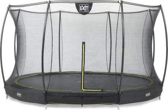 EXIT Toys Silhouette Ground Ingegraven Trampoline Met Veiligheidsnet - 427 Cm - - Zwart