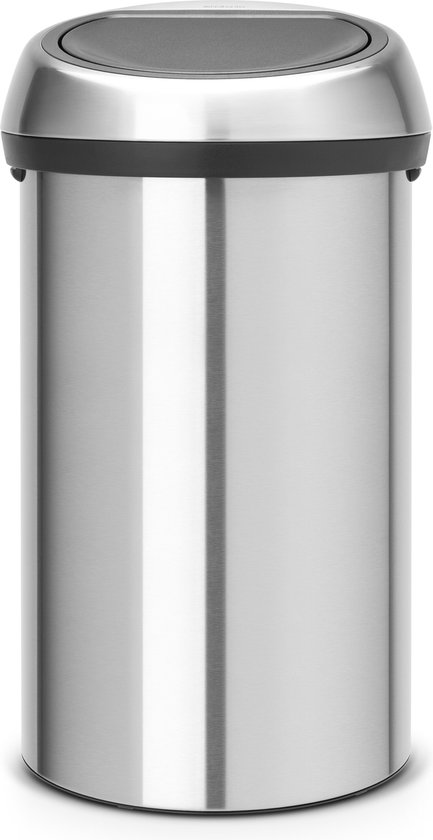 Brabantia Touch Bin 60 Liter Matt Steel Fingerprint Proof - Grijs