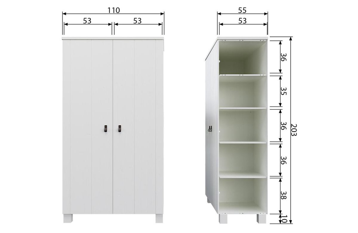 Woood Ties Kledingkast - Wit