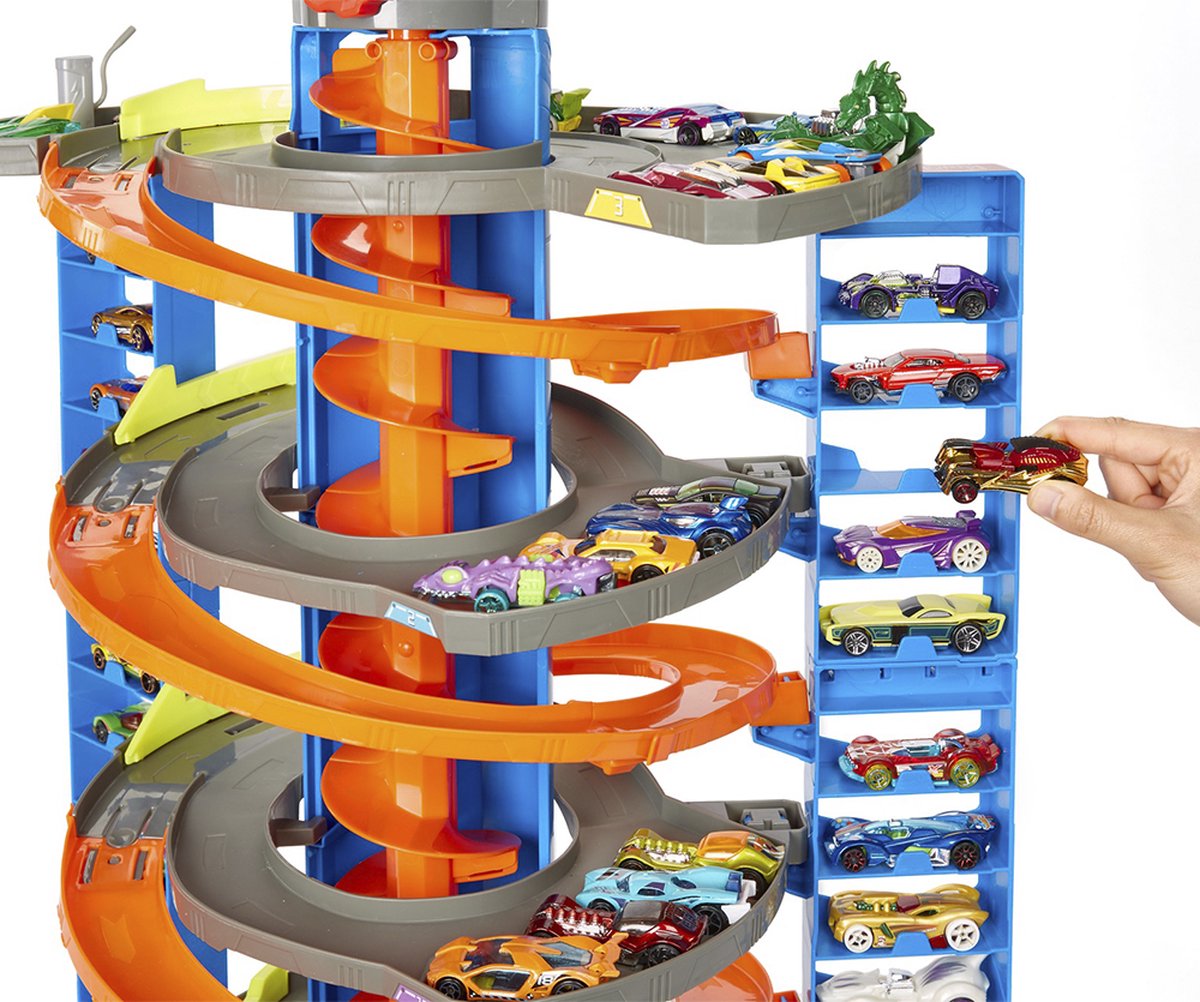 Hot Wheels speelset Mega Garage junior 70 cm 2 stuks