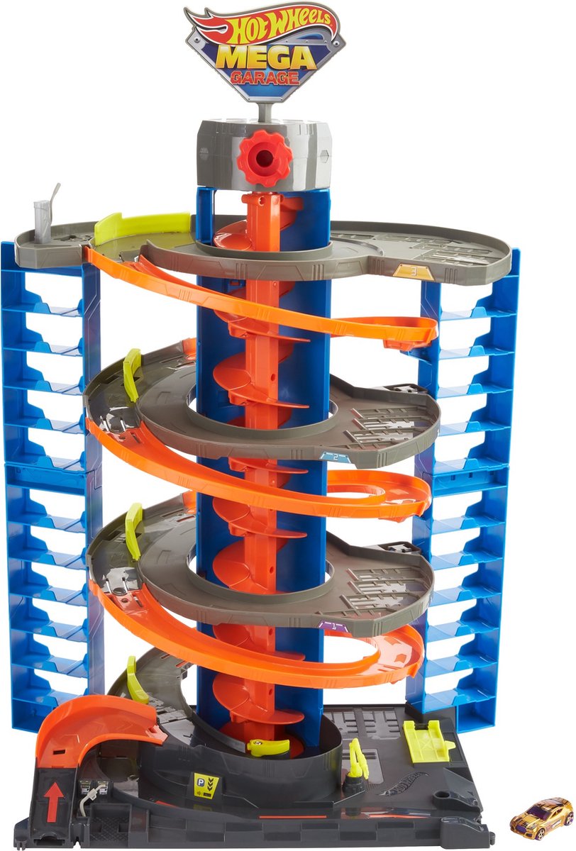 Hot Wheels speelset Mega Garage junior 70 cm 2 stuks