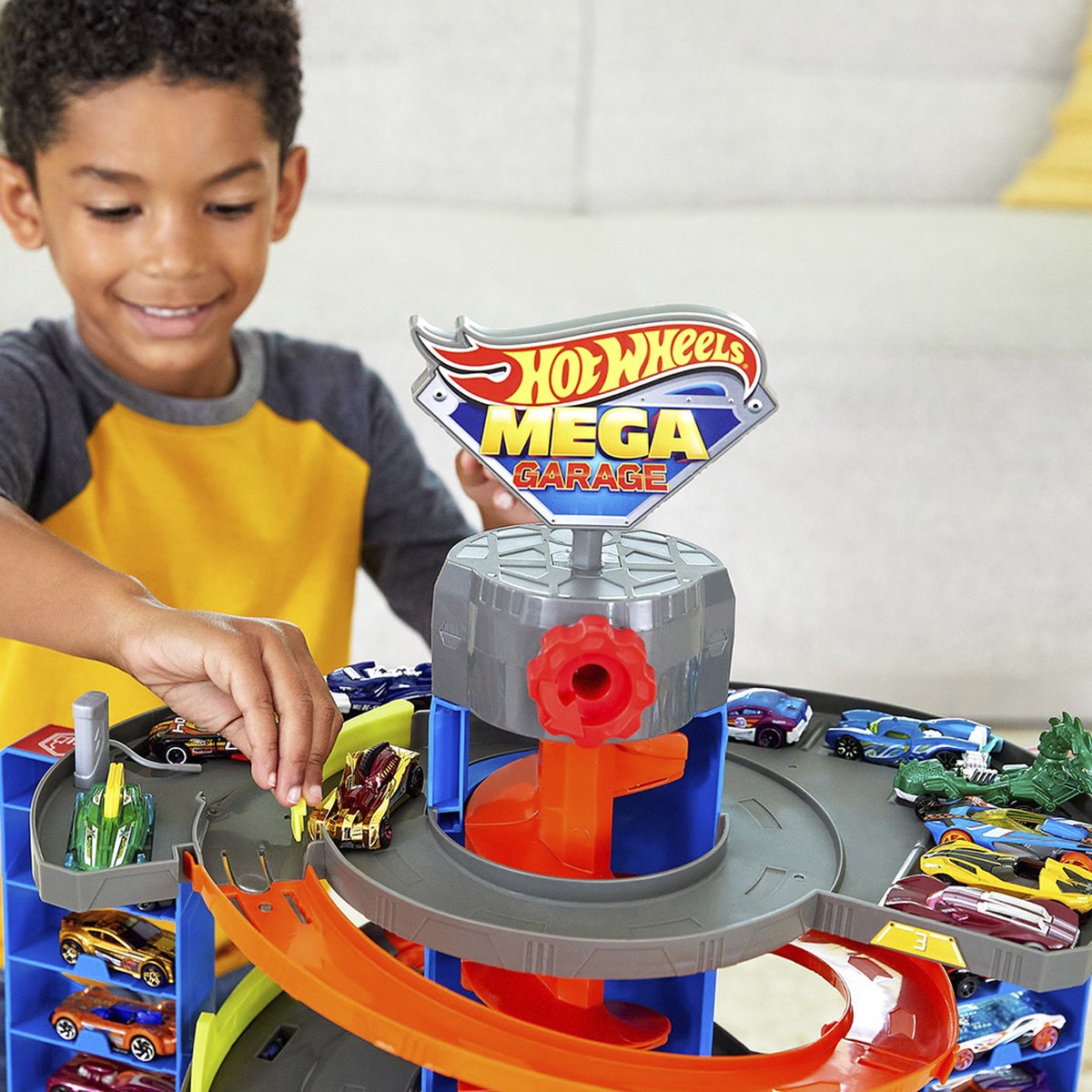 Hot Wheels speelset Mega Garage junior 70 cm 2 stuks