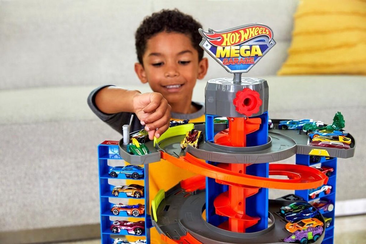 Hot Wheels speelset Mega Garage junior 70 cm 2 stuks