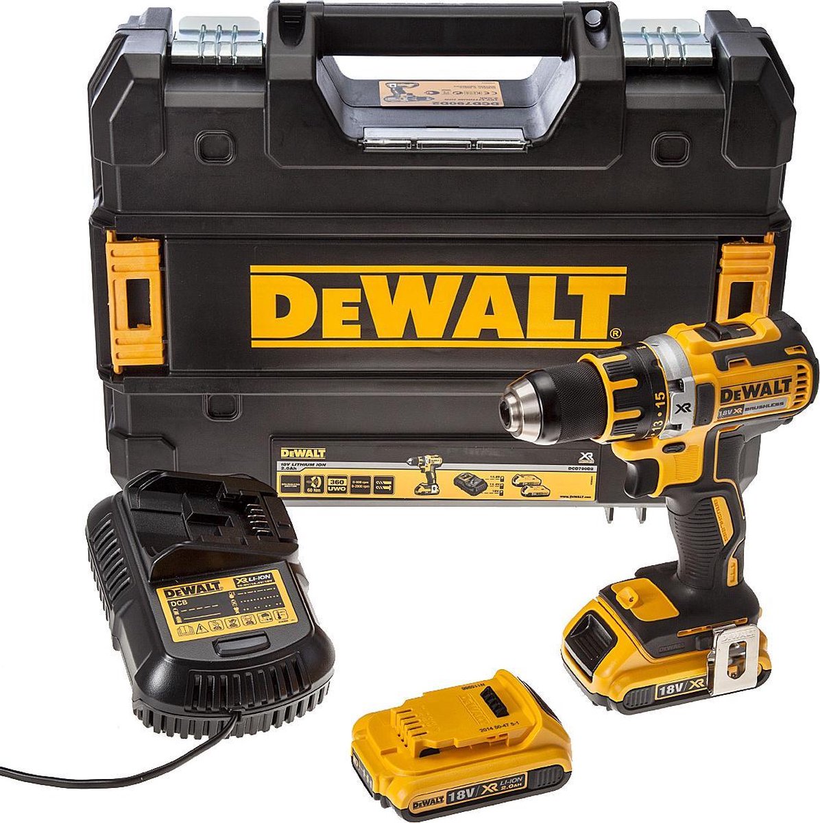 DeWalt DCD790D2 18V XR BL Schroef/boormachine 2.0Ah