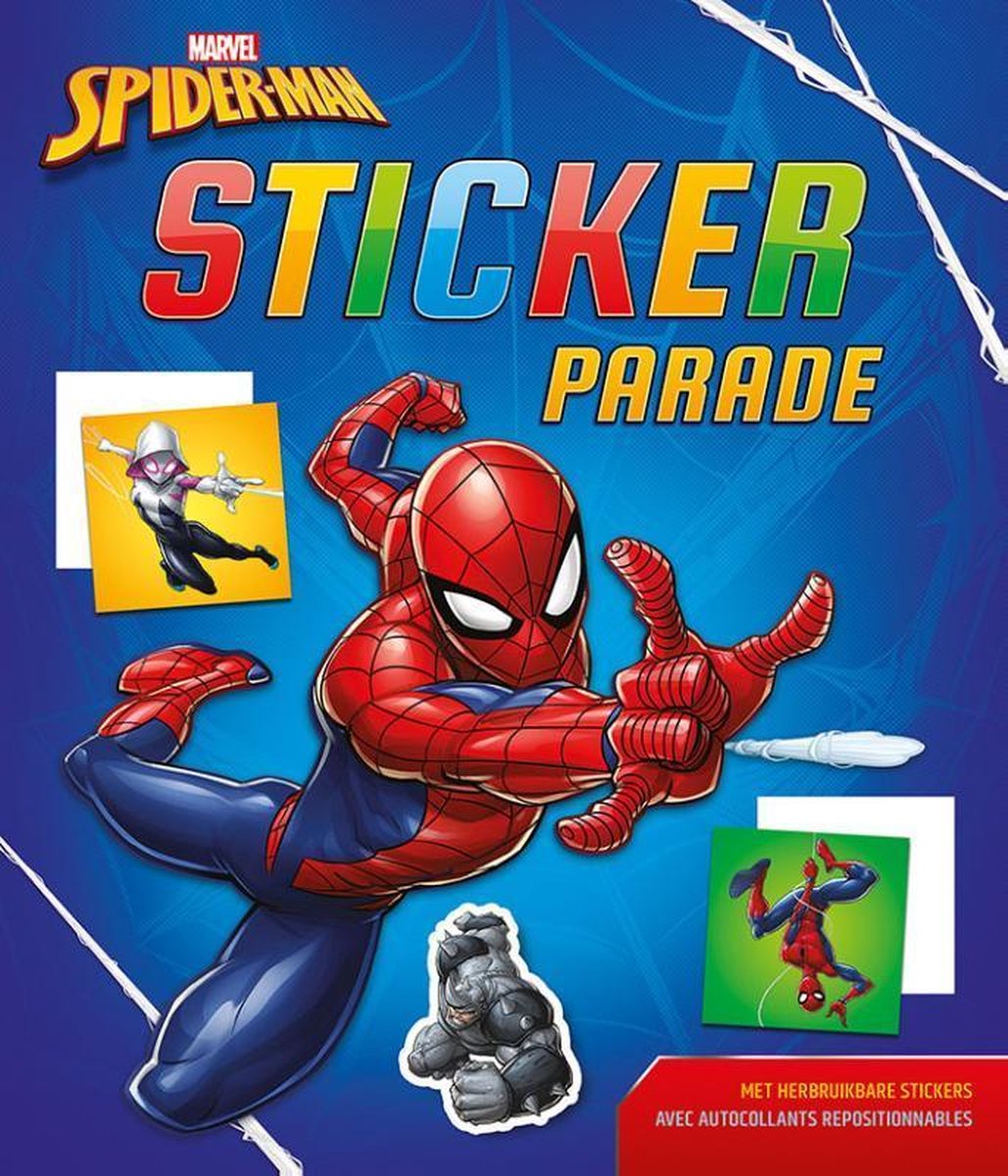 Marvel stickerparade Spider Man junior 28 x 24 cm donkerblauw