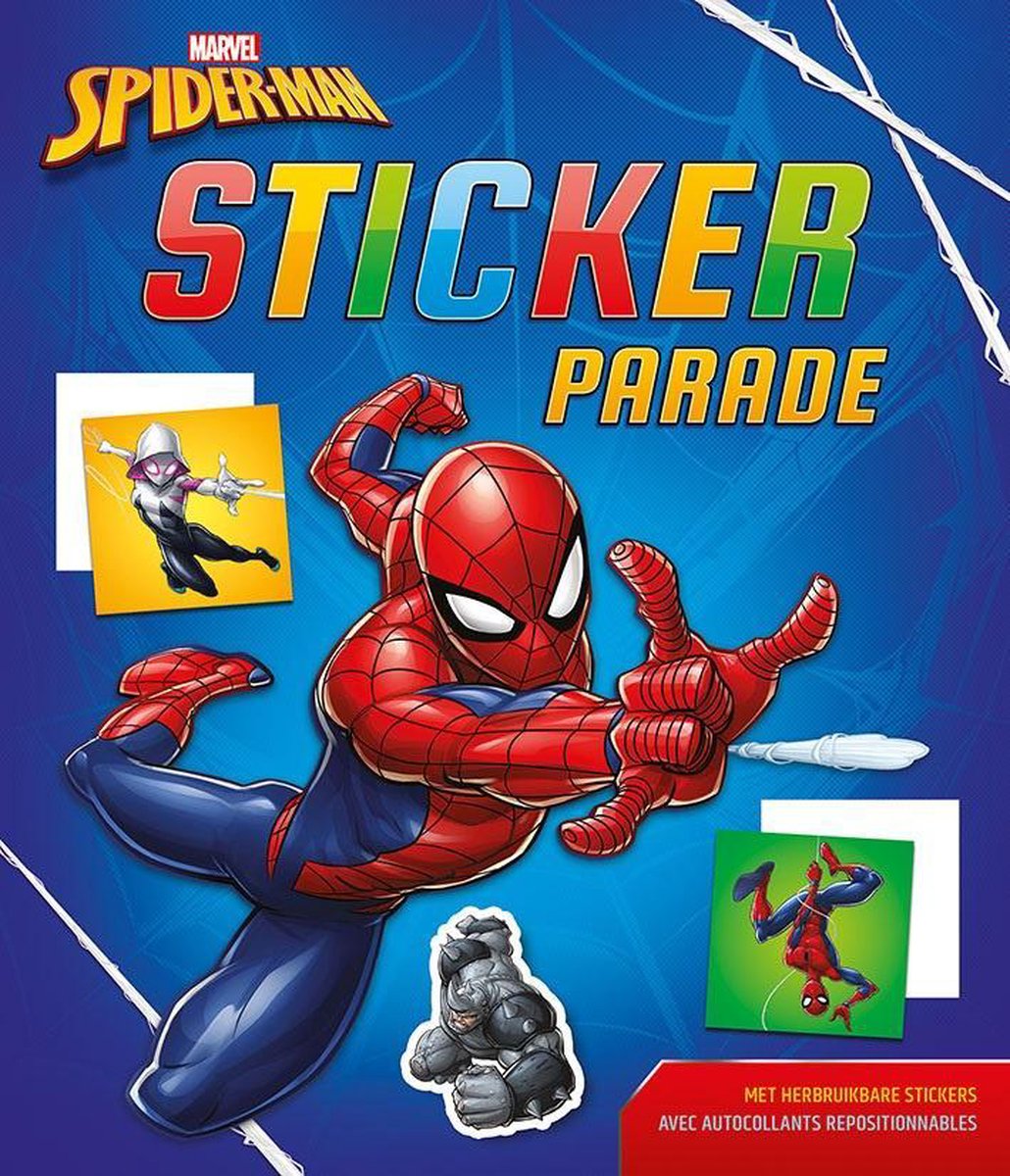Marvel stickerparade Spider Man junior 28 x 24 cm donkerblauw