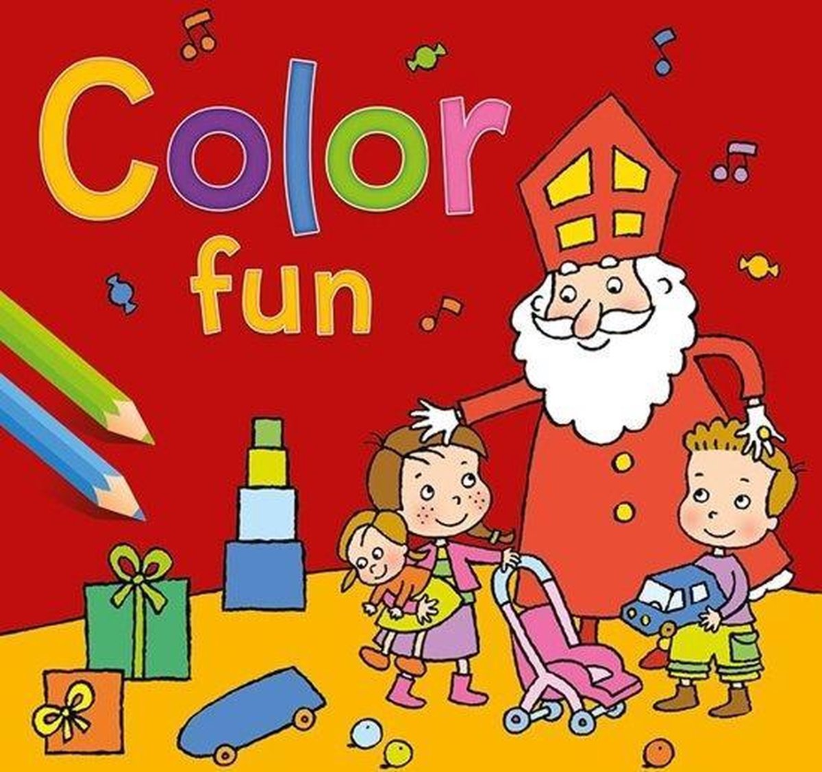 kleurboek Color Fun Sinterklaas junior 22 x 22 cm - Rood