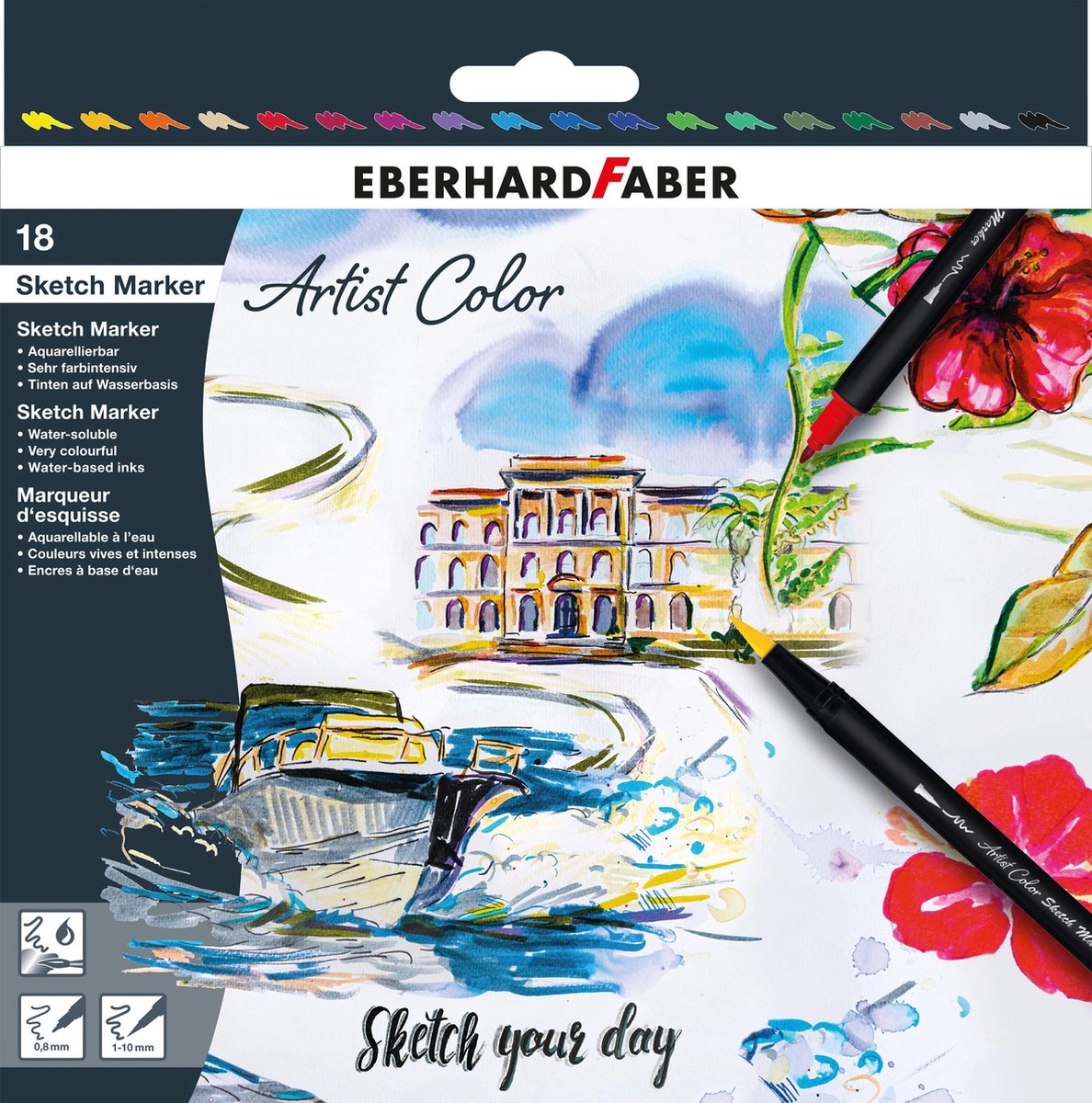Eberhard Faber sketchmarkers Artist Color 0,8 mm 16 cm 18 stuks