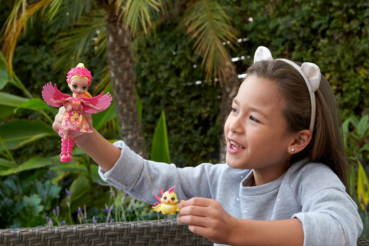 Enchantimals speelset Phoenix 21,5 cm roze/geel 2 delig