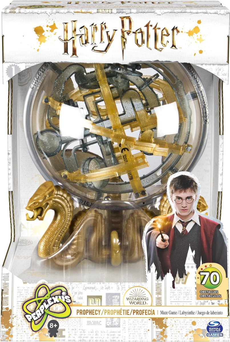 Harry Potter doolhofspel 3D Perplexus junior 25 cm goud/transparant