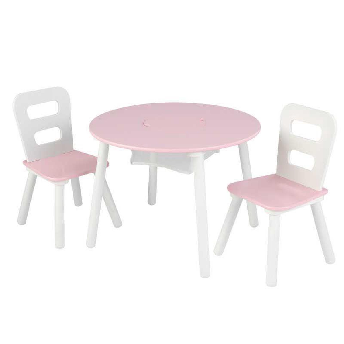 Kidkraft Set Met Ronde Opbergtafel En 2 Stoelen/ - Roze