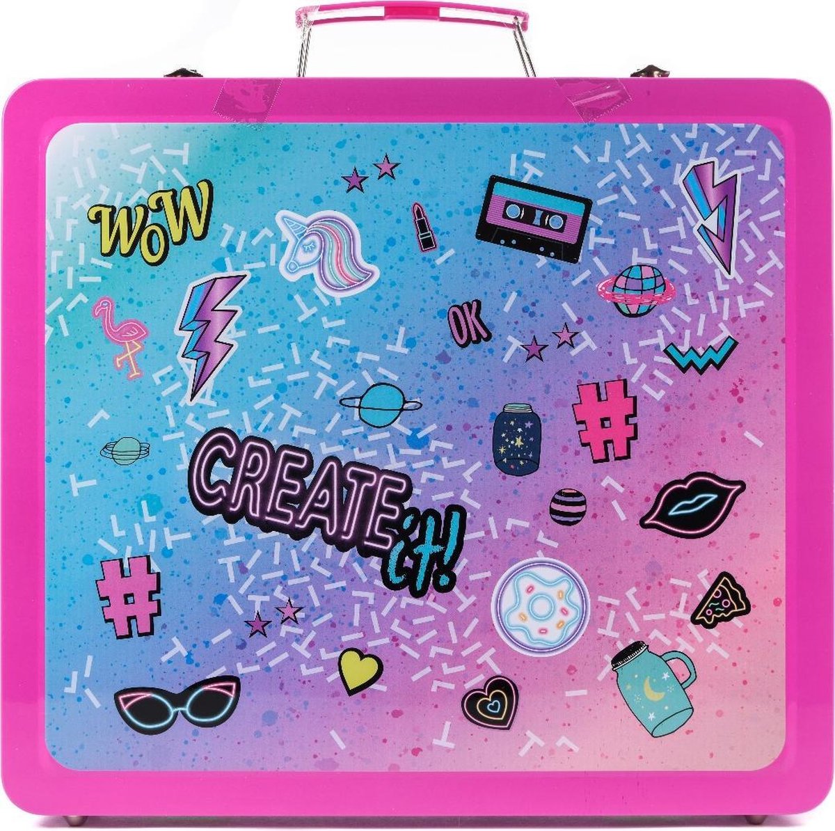 Create it! make up set meisjes 30 x 27 cm textiel 17 delig - Roze