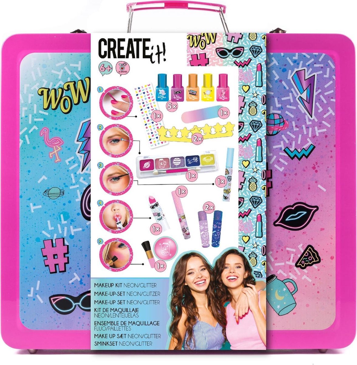 Create it! make up set meisjes 30 x 27 cm textiel 17 delig - Roze