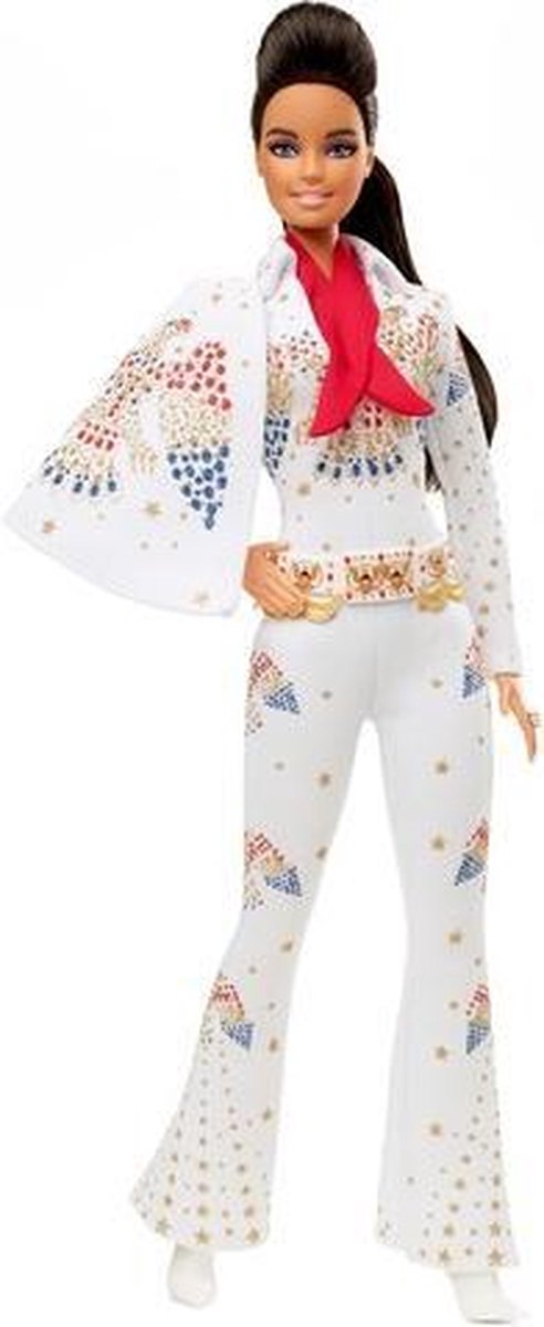 Barbie tienerpop Elvis Presley junior 38 cm wit/goud 5 delig