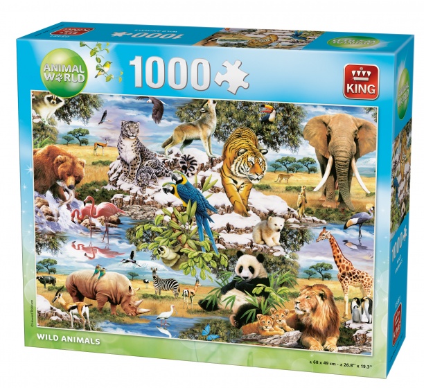 King legpuzzel wilde dieren 1000 stukjes 68 x 49 cm
