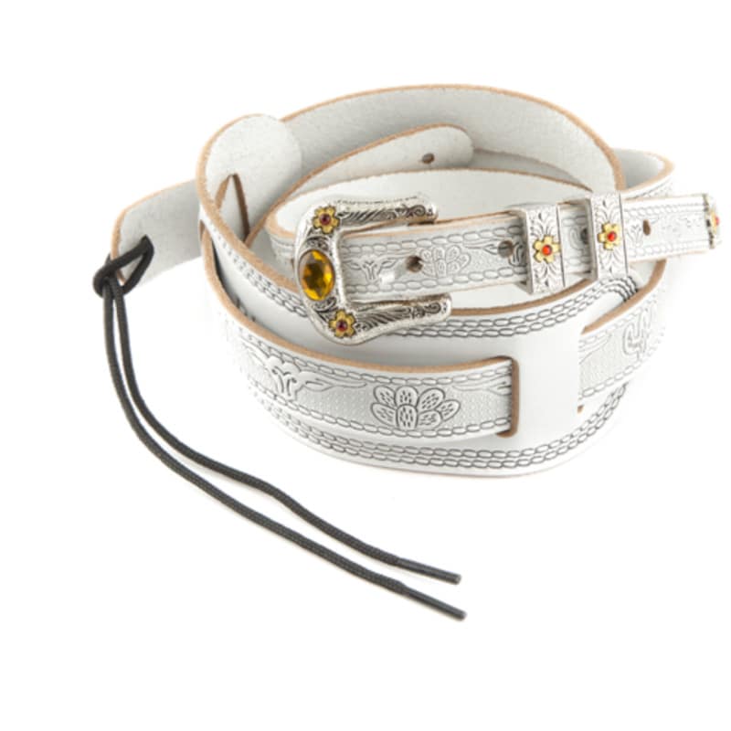 Gretsch Vintage Tooled Leather Strap White gitaarband