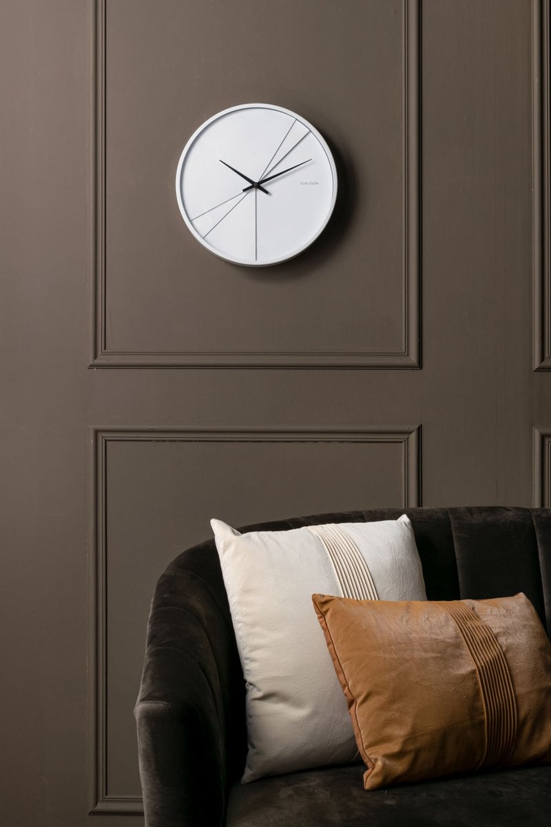 Karlsson Layered Lines Wandklok - - Wit