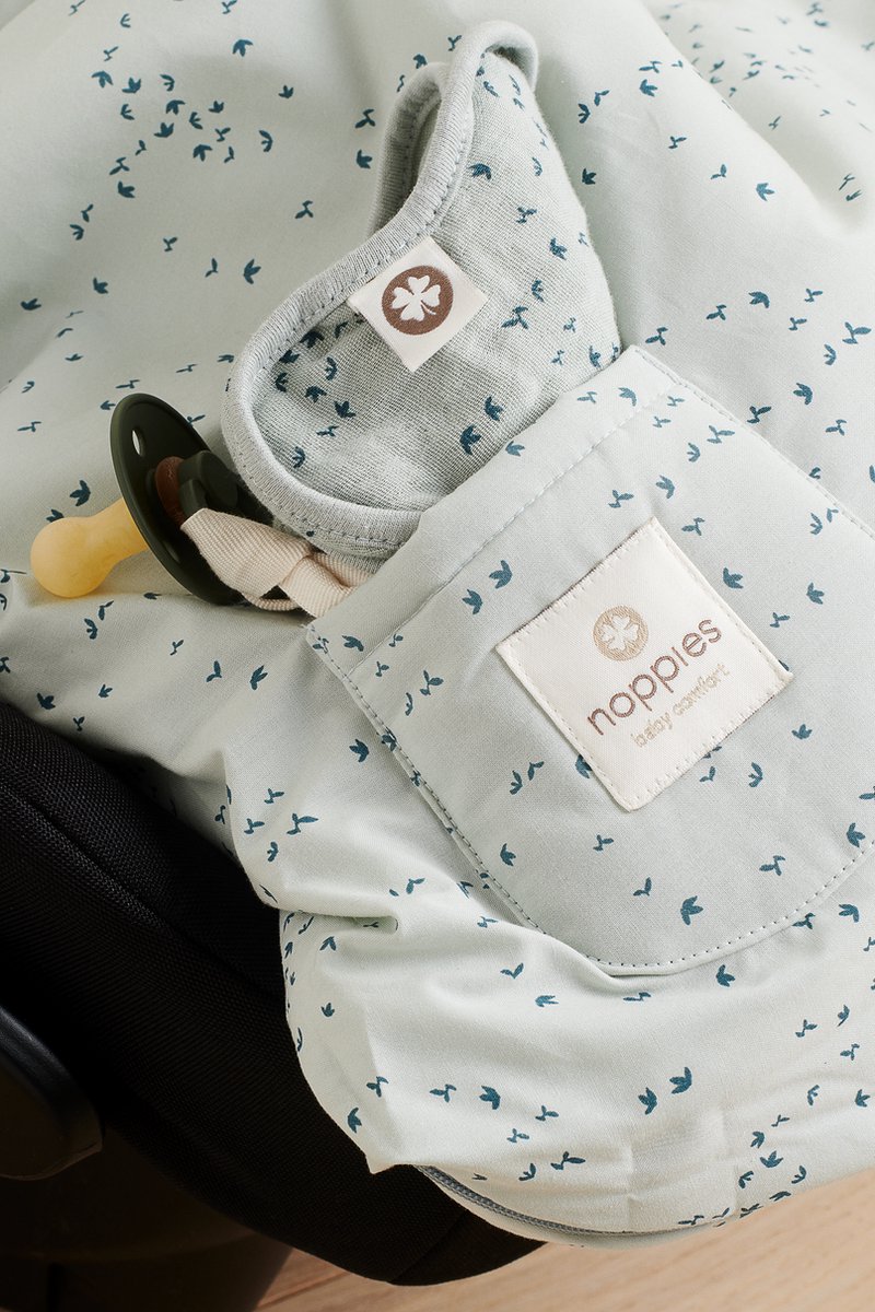 Noppies Voetenzak Botanical Poplin Puritan Gray - Blauw