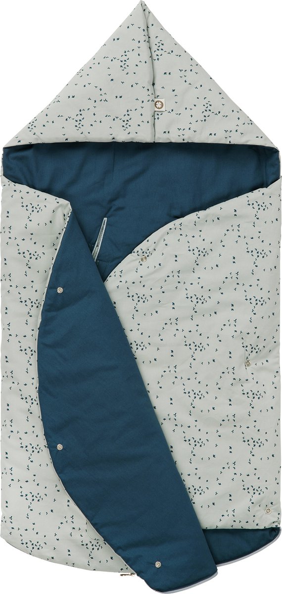 Noppies Voetenzak Botanical Poplin Puritan Gray - Blauw