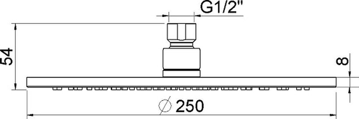 Wiesbaden Sanifun Caral hoofddouche rond 25 cm gunmetal.