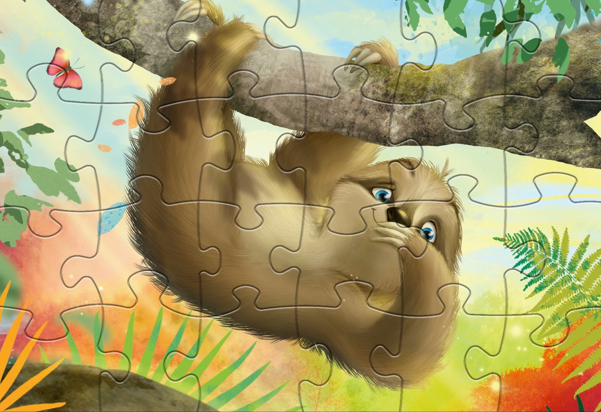 Rebo Productions Rebo legpuzzel 24 + 48 stukjes - Little Wolf and sloth