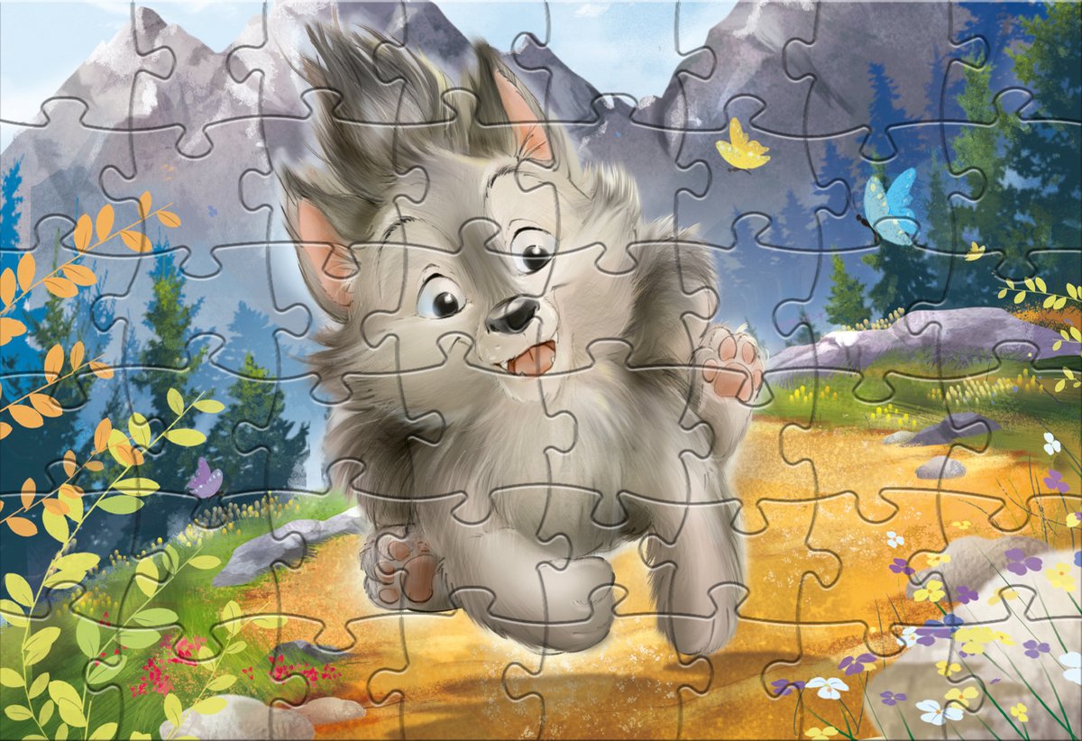 Rebo Productions Rebo legpuzzel 24 + 48 stukjes - Little Wolf and sloth
