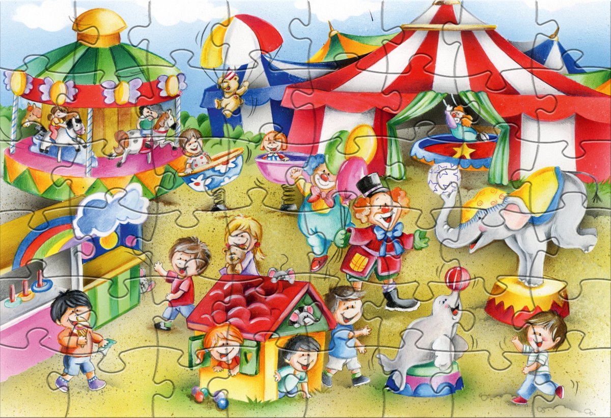 Rebo Productions Rebo legpuzzel 24 + 48 stukjes - Beach and Circus