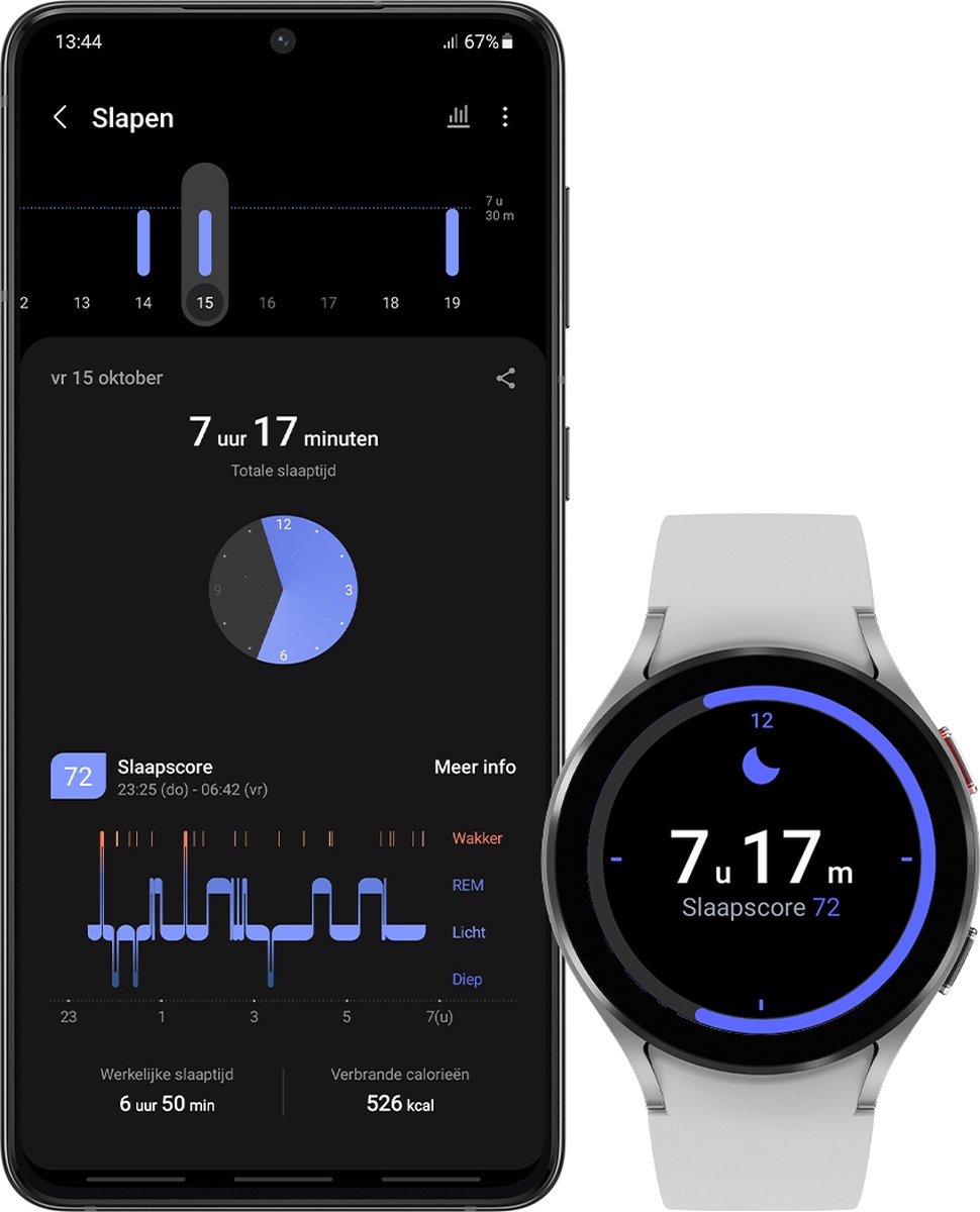 Samsung Galaxy Watch4 44 mm Zilver - Silver