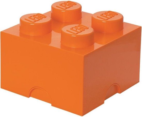 Lego Brick 4 Opbergbox - - Oranje