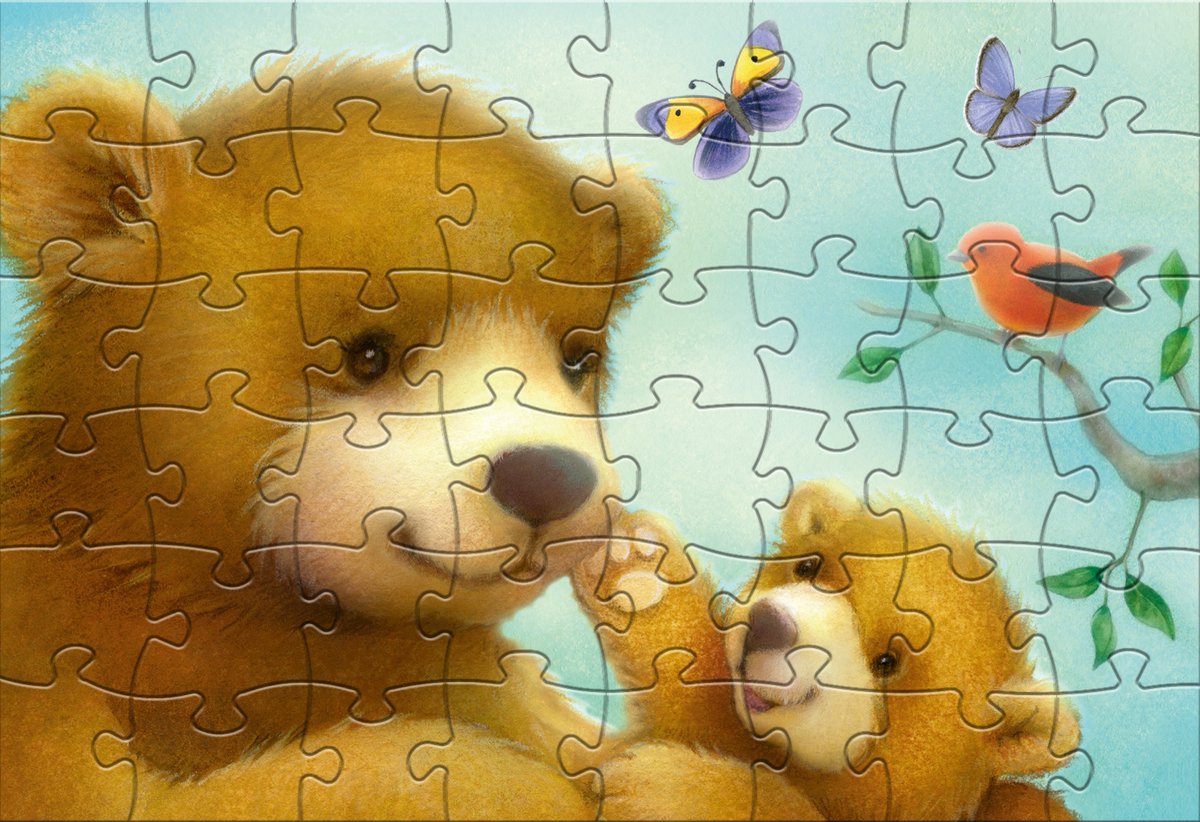 Rebo Productions Rebo legpuzzel 24 + 48 stukjes - Bear family