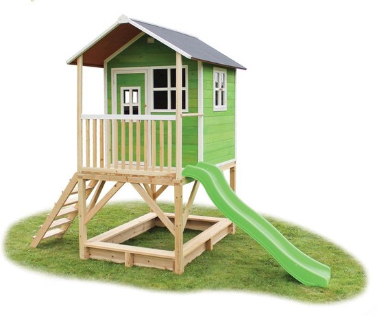 EXIT Toys Speelhuis Loft 500 Met Glijbaan - - Groen