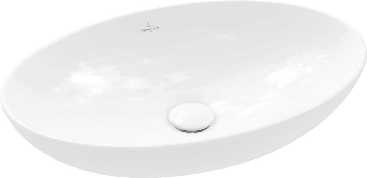 Villeroy & Boch Loop & friends opzetwastafel 56x38cm ovaal m/overl C-plus wit 4a4700r1